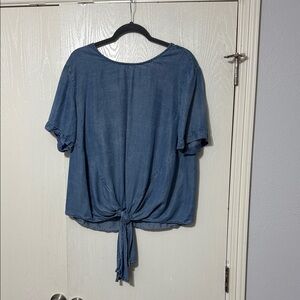 Velvet Heart Chambray Jean top size L